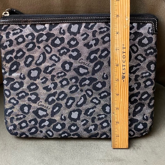 Coach Ocelot Animal Print Metallic Tablet Pouch Cosmetic Bag - Picture 4 of 6